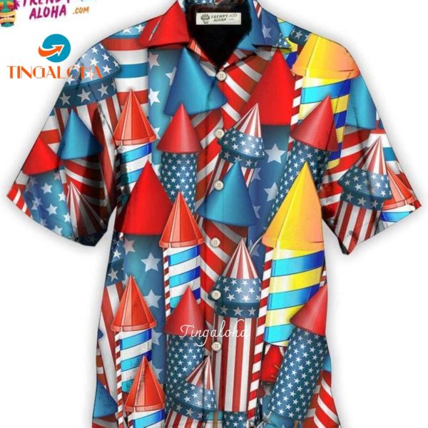 Firework Independence Day Color Style Hawaiian Shirt