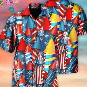 Firework Independence Day Color Style Hawaiian Shirt