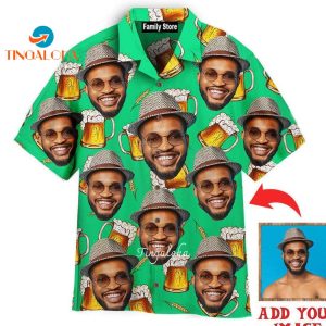 Funny Custom Face Drink More Beer Custom Hawaiian Shirt