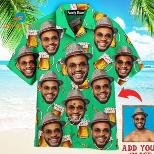 Funny Custom Face Drink More Beer Custom Hawaiian Shirt