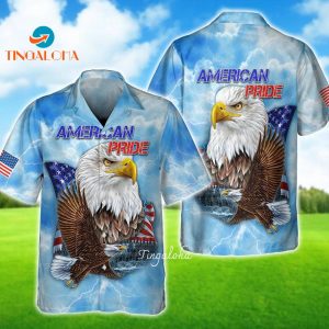 Happy Independence Day American Pride Eagle All 3D Printed Hawaiian Shirt